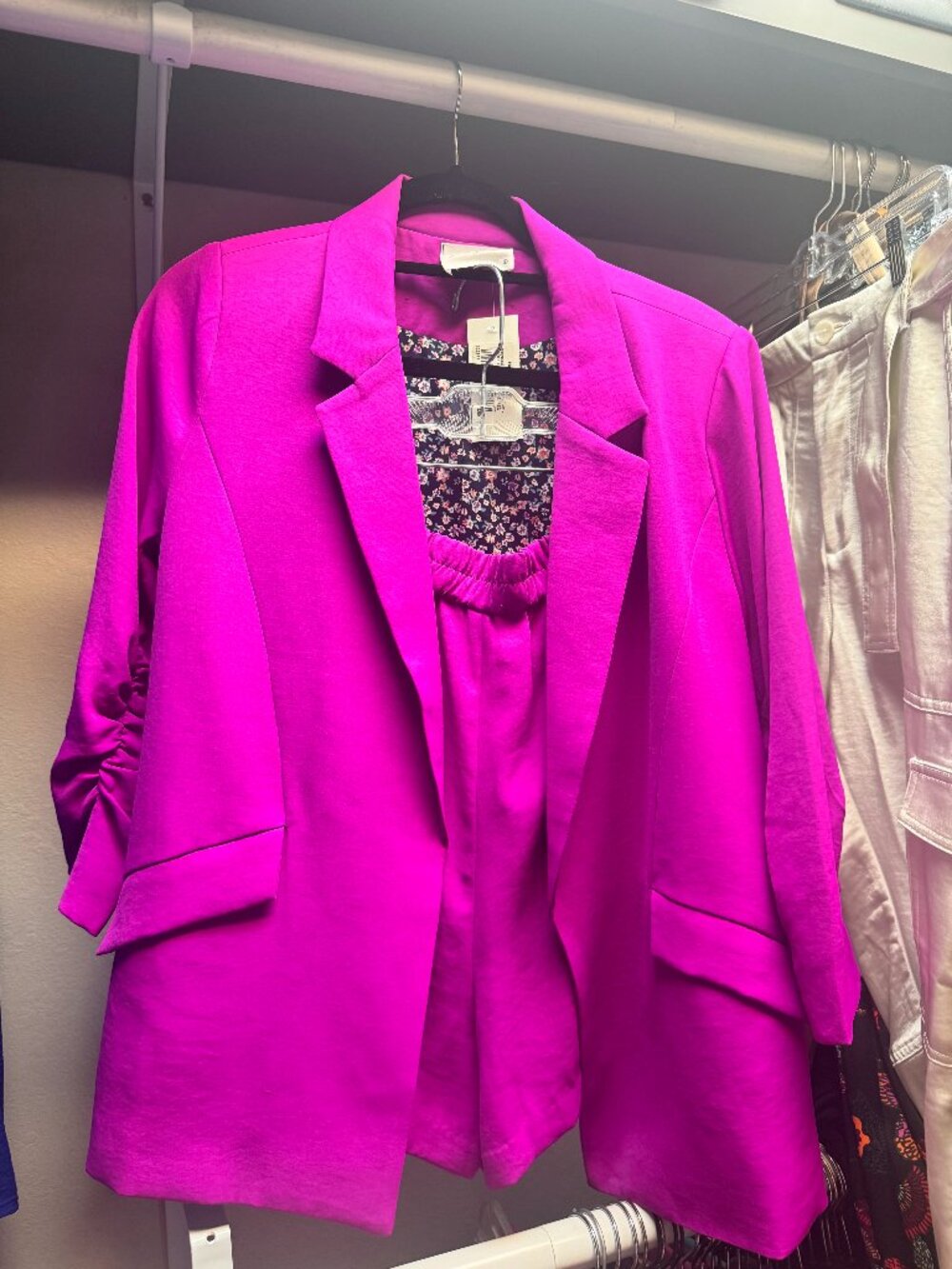 Fuchsia Women’s Blazer and Tank Set